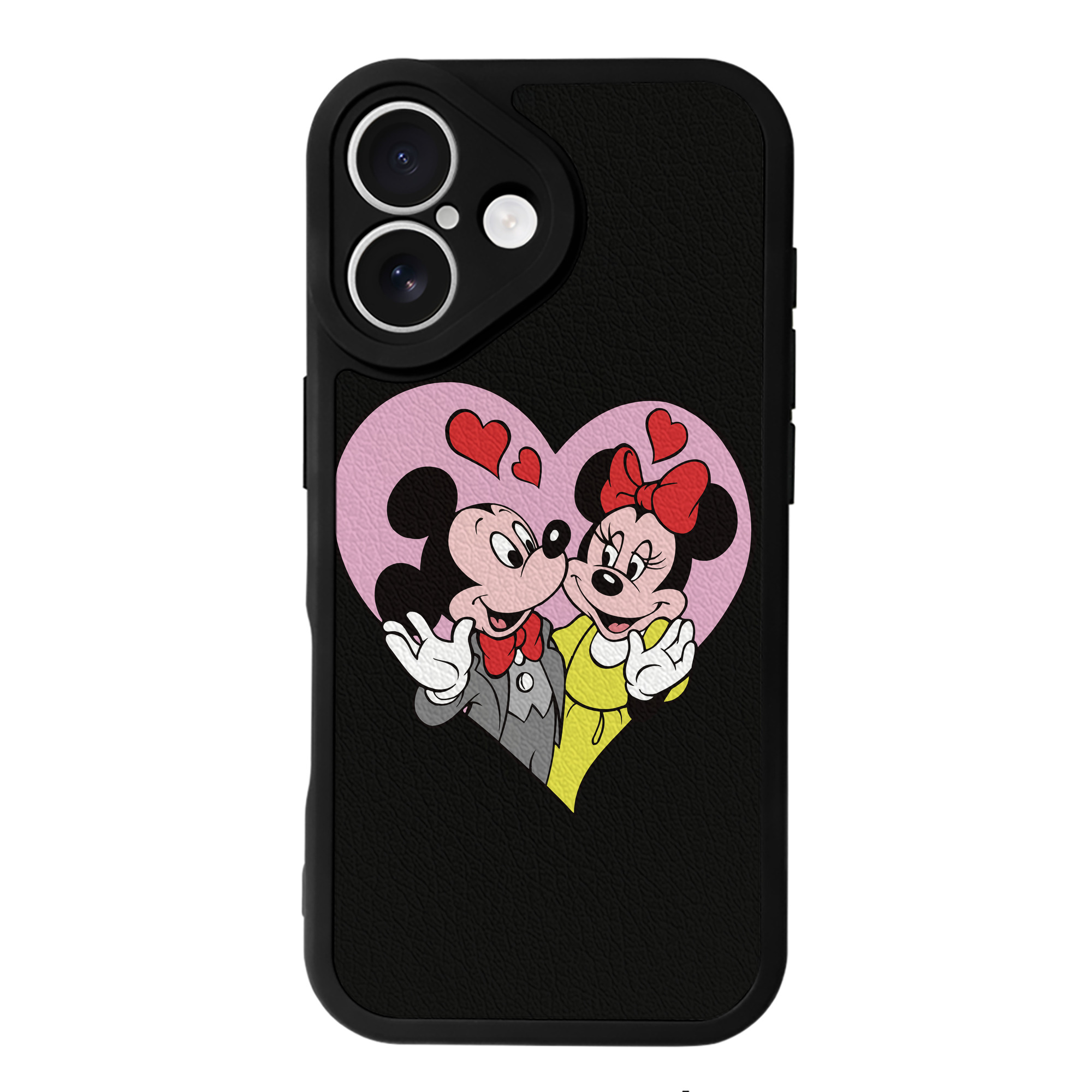 （画像用） ミッキーマウス Mickey Mouse 【iPhone 16シリーズ対応】シリコンスマホケース（レザー調） 材質：シリコン